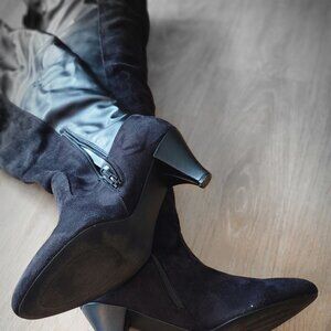 Avenue Thigh High Black Heeled Boot